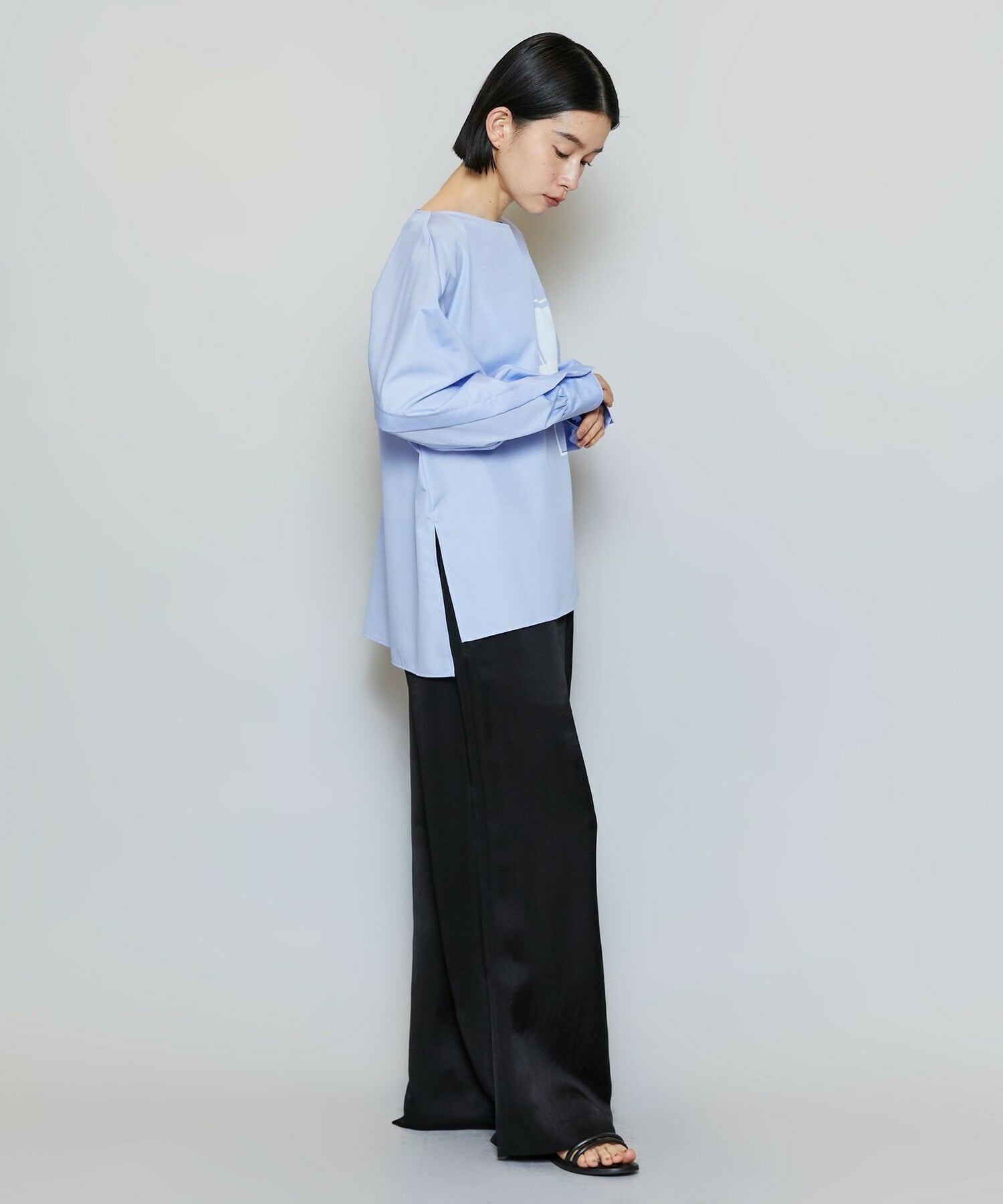 【MOGA】コットンブロードアートプリントブラウス 詳細画像 サックスブルー 4