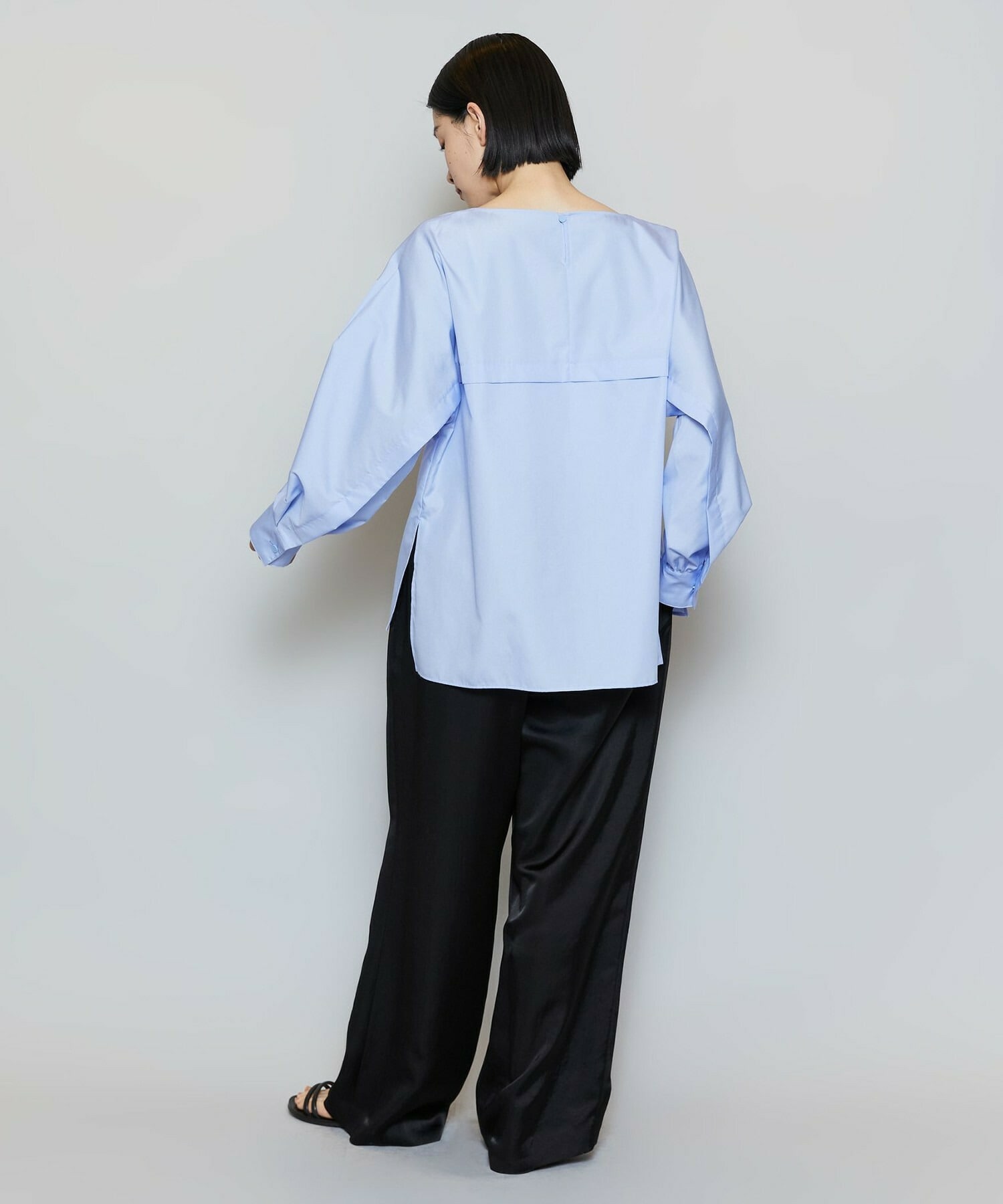 【MOGA】コットンブロードアートプリントブラウス 詳細画像 サックスブルー 6