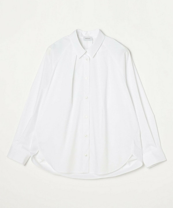 ストレッチタイプライターラグランスリーブシャツブラウス 詳細画像 ホワイト 1