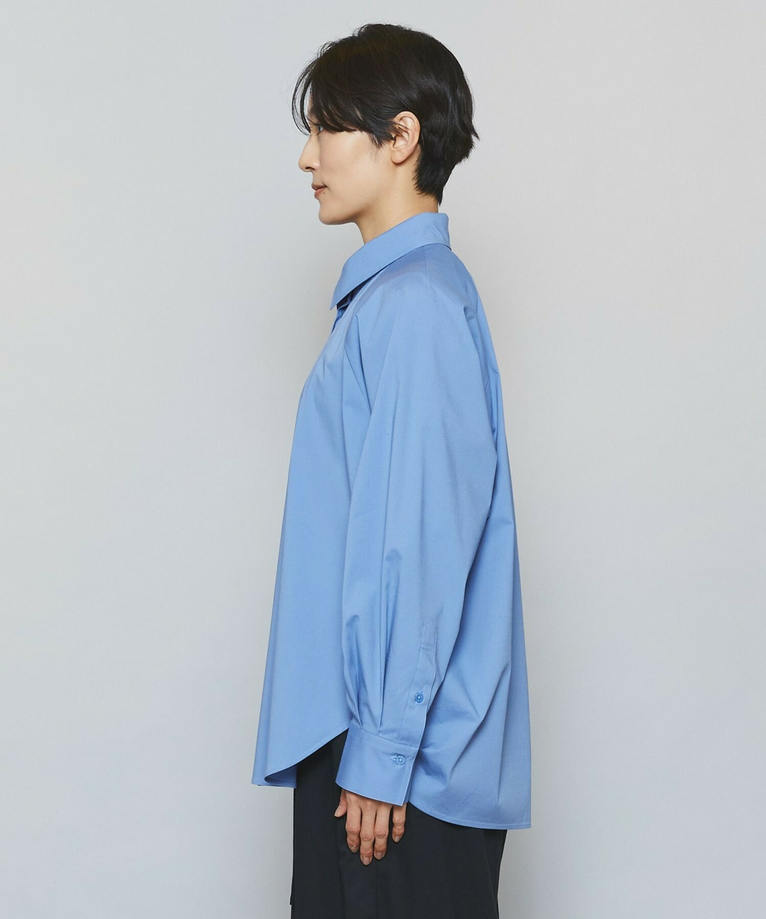 【MOGA】ストレッチタイプライターラグランスリーブシャツブラウス 詳細画像 ネイビー 18