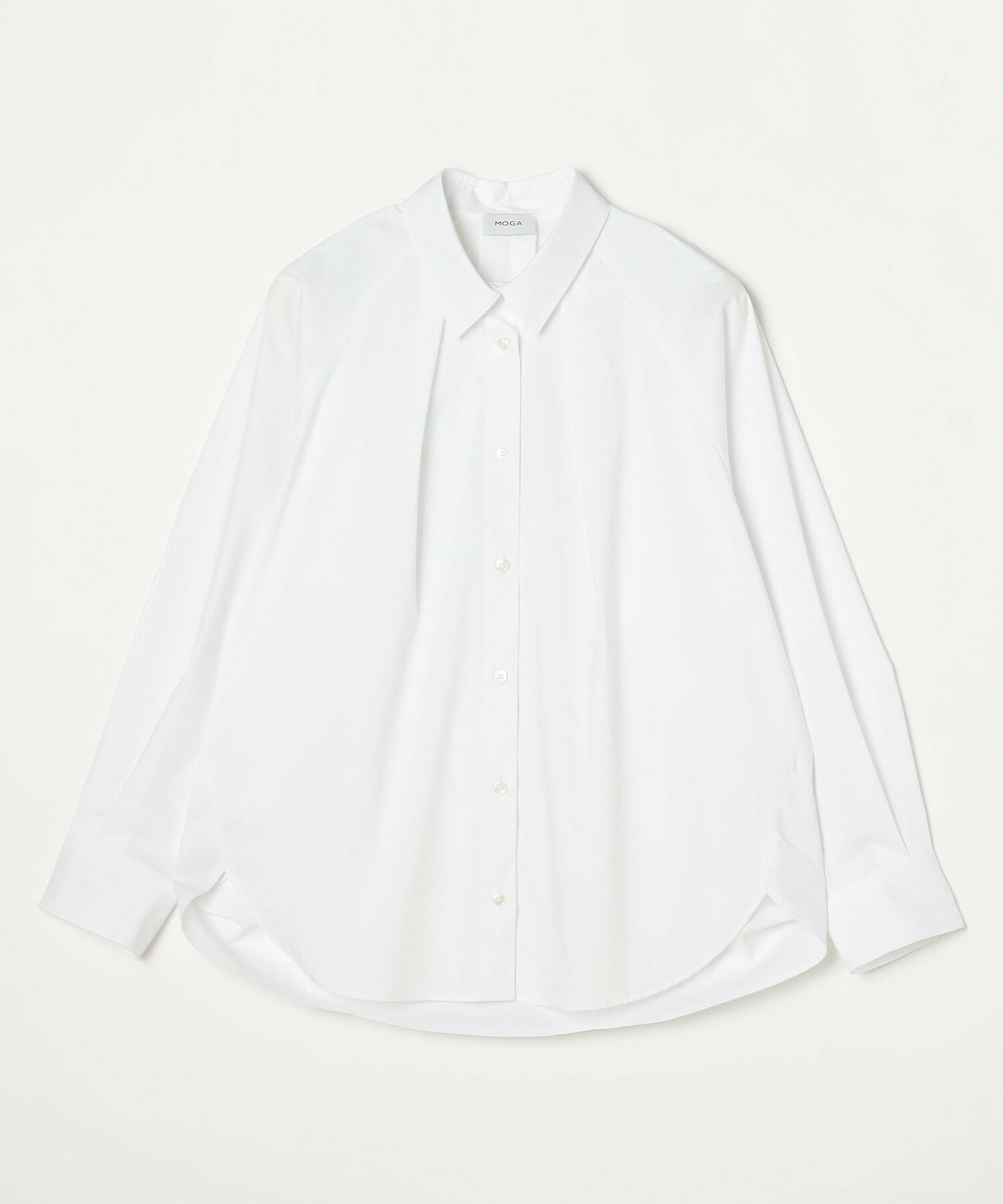 【MOGA】ストレッチタイプライターラグランスリーブシャツブラウス 詳細画像 ホワイト 1
