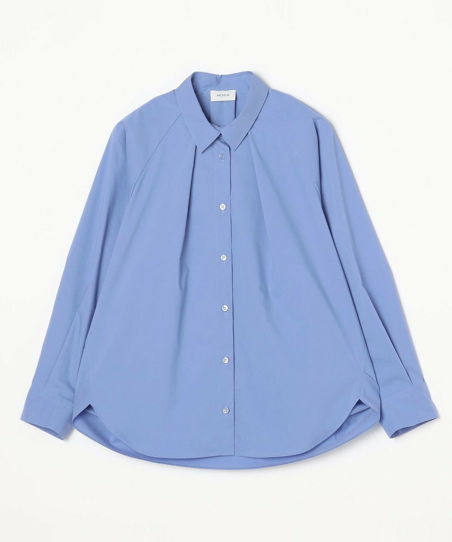 【MOGA】ストレッチタイプライターラグランスリーブシャツブラウス 詳細画像 サックスブルー 2