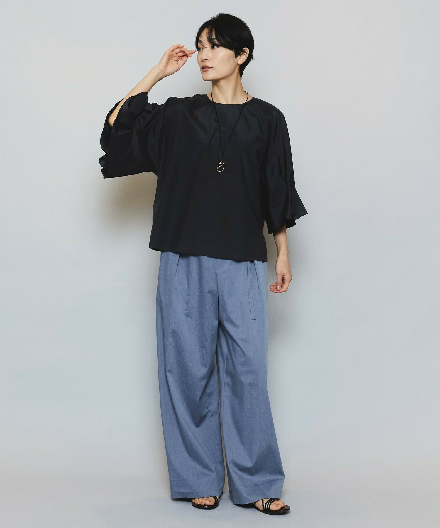 【MOGA】ブライトビンテージラウンドカラーブラウス 詳細画像 オレンジ 4