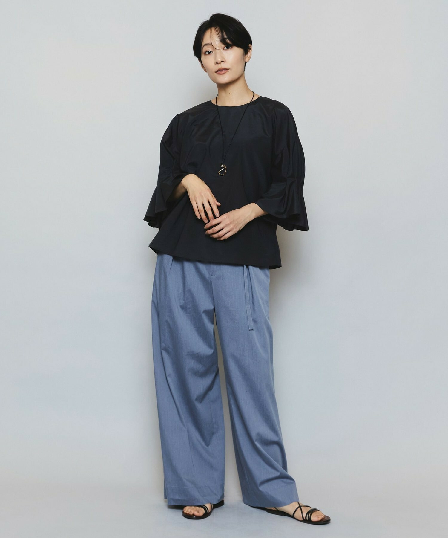 【MOGA】ブライトビンテージラウンドカラーブラウス 詳細画像 オレンジ 6