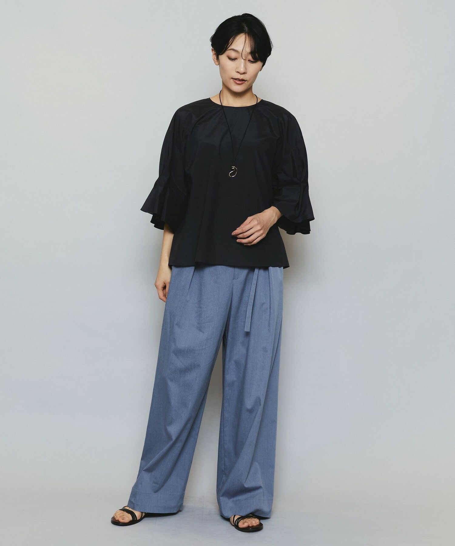 【MOGA】ブライトビンテージラウンドカラーブラウス 詳細画像 オレンジ 7