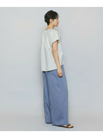 【MOGA】ミディアムストライプカスケードフリルブラウス 詳細画像 オフホワイト 11