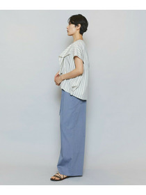 【MOGA】ミディアムストライプカスケードフリルブラウス 詳細画像 オフホワイト 8