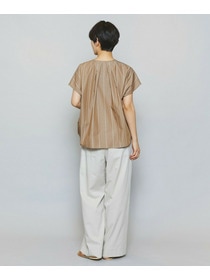 【MOGA】ラージストライプカスケードフリルブラウス 詳細画像 ブラウン系その他 9