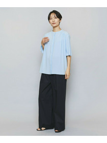 【MOGA】ソフトジョーゼットギャザーブラウス 詳細画像 ダークグレー 1