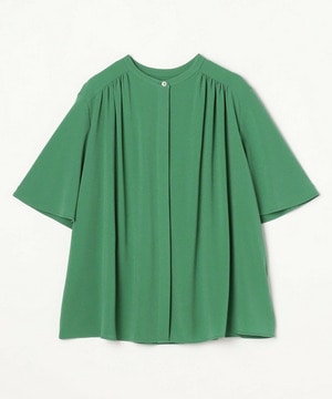 【MOGA】ソフトジョーゼットギャザーブラウス 詳細画像 グリーン 1