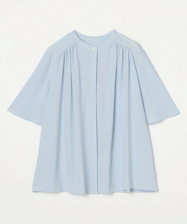 ソフトジョーゼットギャザーブラウス 詳細画像 サックスブルー 2