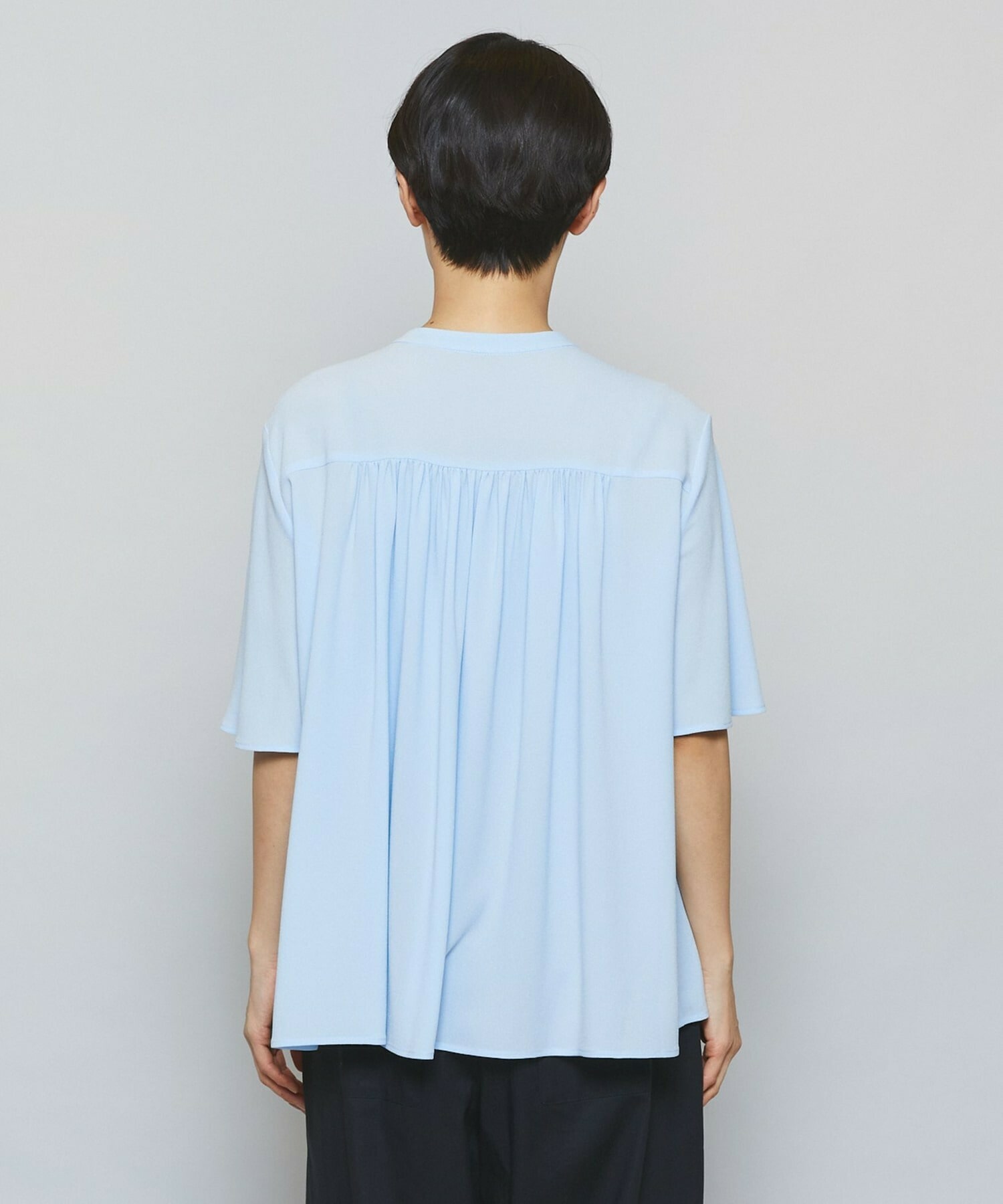 【MOGA】ソフトジョーゼットギャザーブラウス 詳細画像 ダークグレー 17