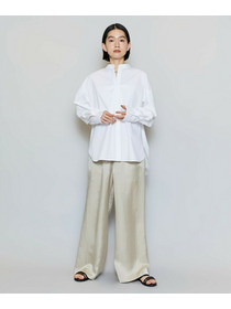 【MOGA】T/Cタイプライターバンドカラーシャツブラウス 詳細画像 ブラック 16