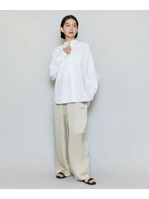 【MOGA】T/Cタイプライターバンドカラーシャツブラウス 詳細画像 ブラック 2