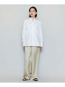 【MOGA】T/Cタイプライターバンドカラーシャツブラウス 詳細画像 ブラック 3