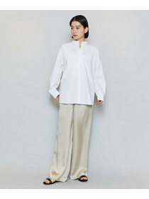 【MOGA】T/Cタイプライターバンドカラーシャツブラウス 詳細画像 ブラック 4