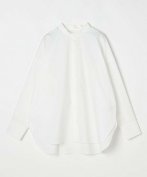 【MOGA】T/Cタイプライターバンドカラーシャツブラウス 詳細画像 ホワイト 2