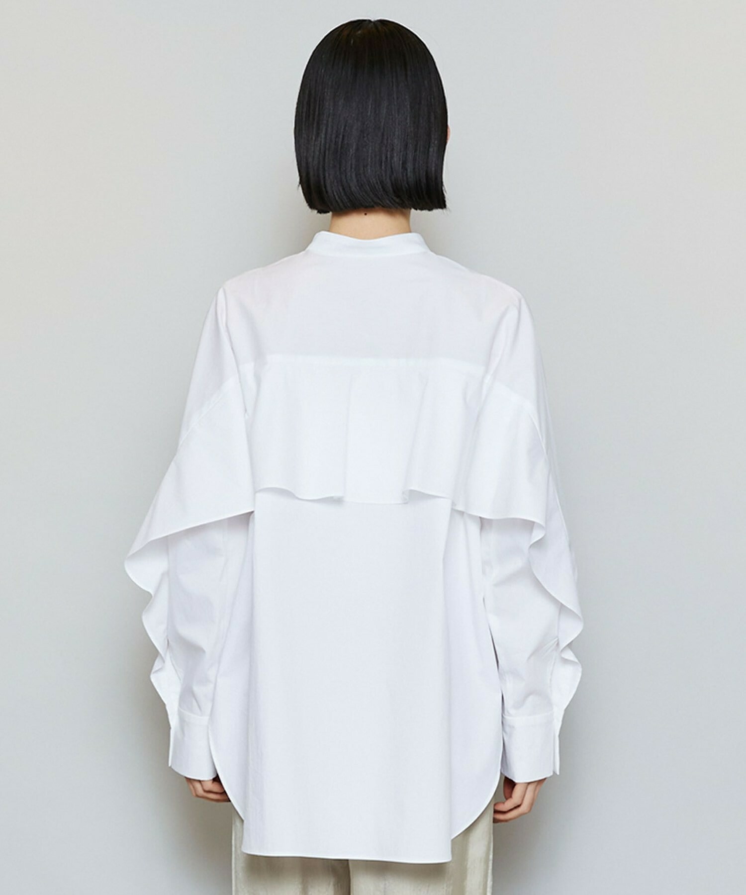 【MOGA】T/Cタイプライターバンドカラーシャツブラウス 詳細画像 ブラック 19