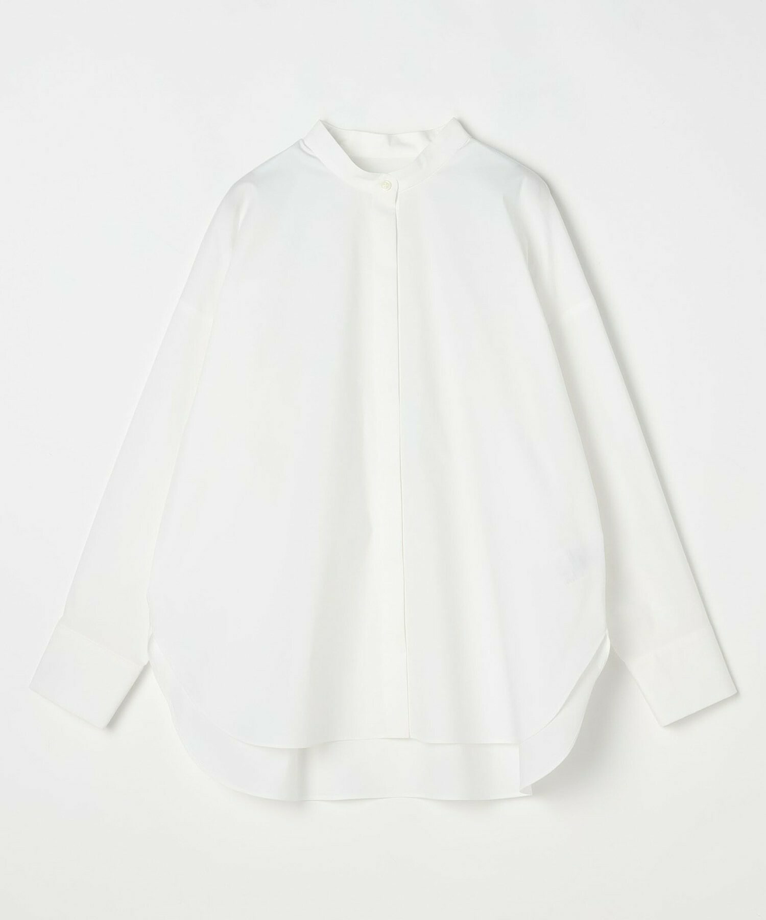 【MOGA】T/Cタイプライターバンドカラーシャツブラウス 詳細画像 ホワイト 2