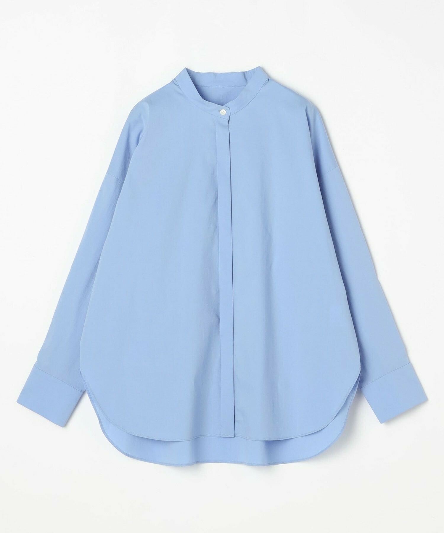 【MOGA】T/Cタイプライターバンドカラーシャツブラウス 詳細画像 サックスブルー 1