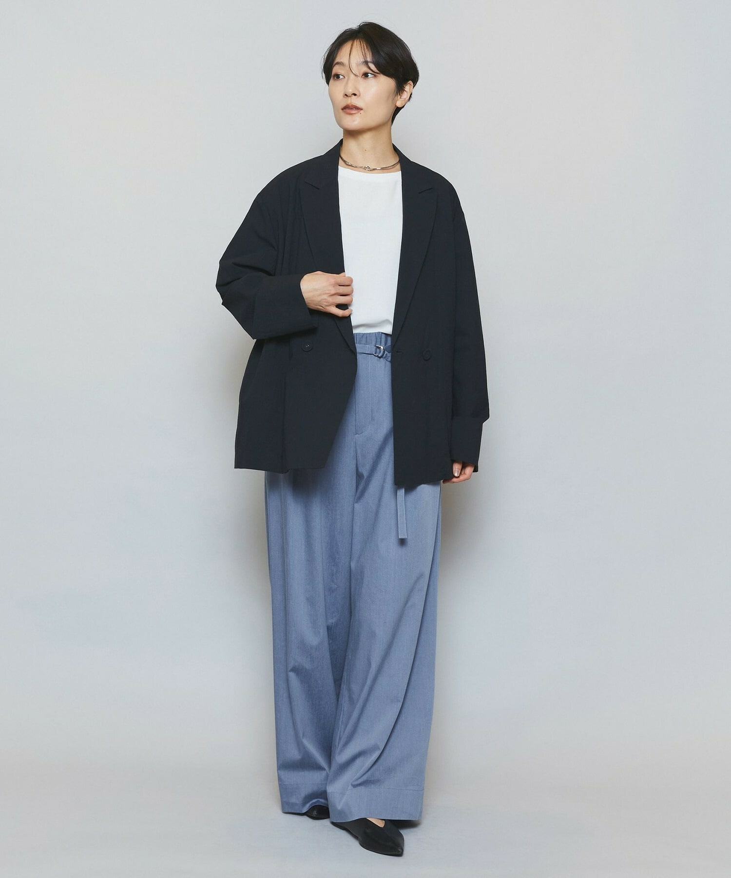 【MOGA】強撚2WAYプルオーバーブラウス 詳細画像 チャコールグレー 11