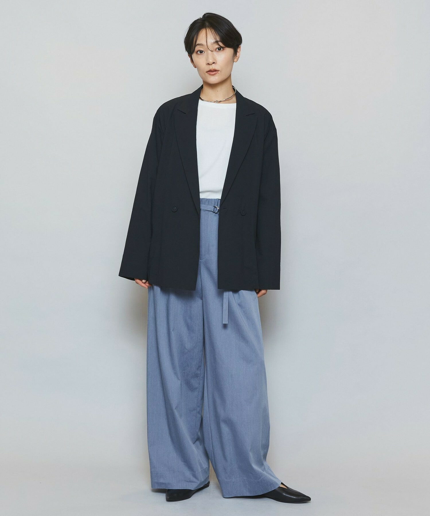 【MOGA】強撚2WAYプルオーバーブラウス 詳細画像 チャコールグレー 14