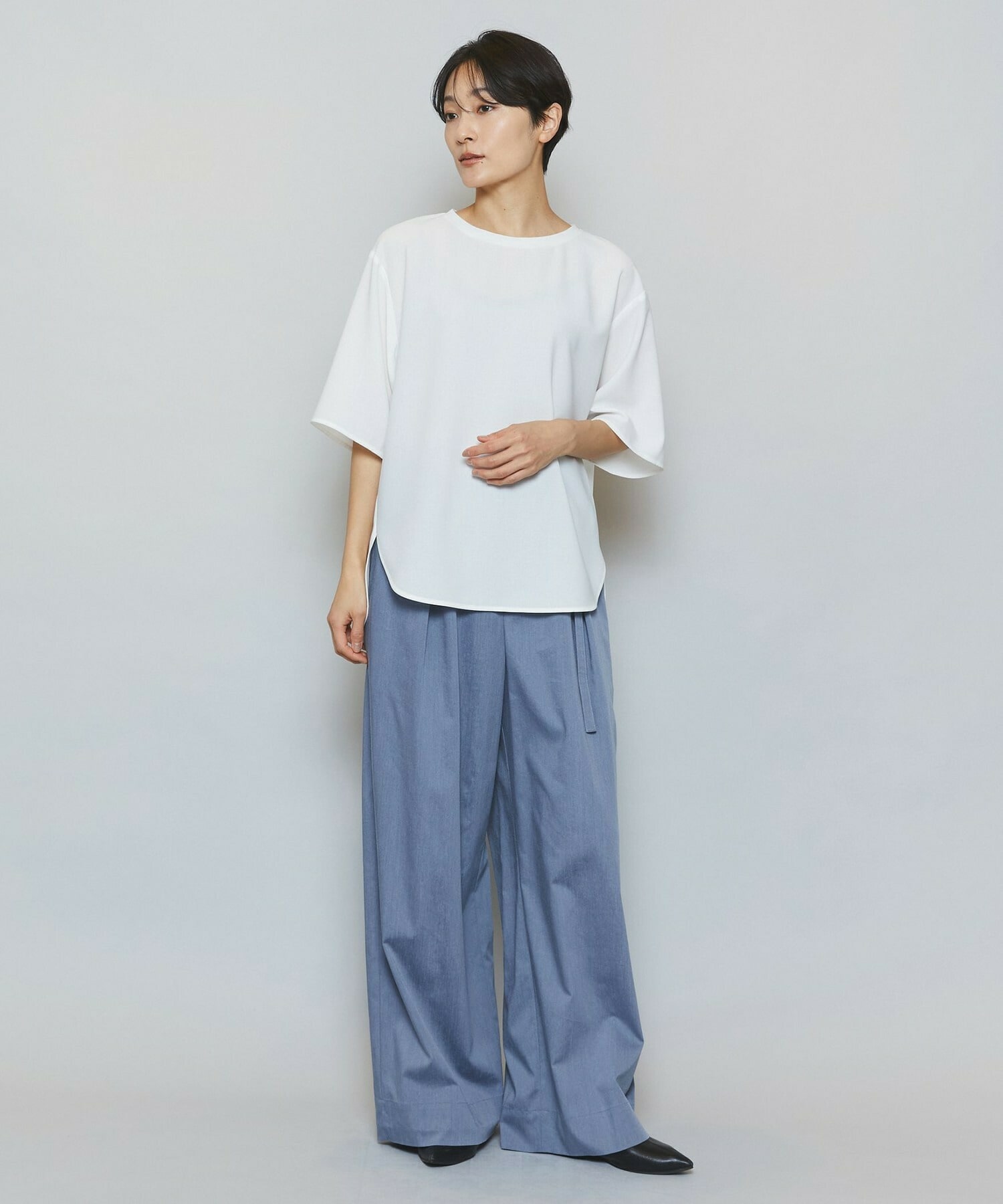 【MOGA】強撚2WAYプルオーバーブラウス 詳細画像 チャコールグレー 8