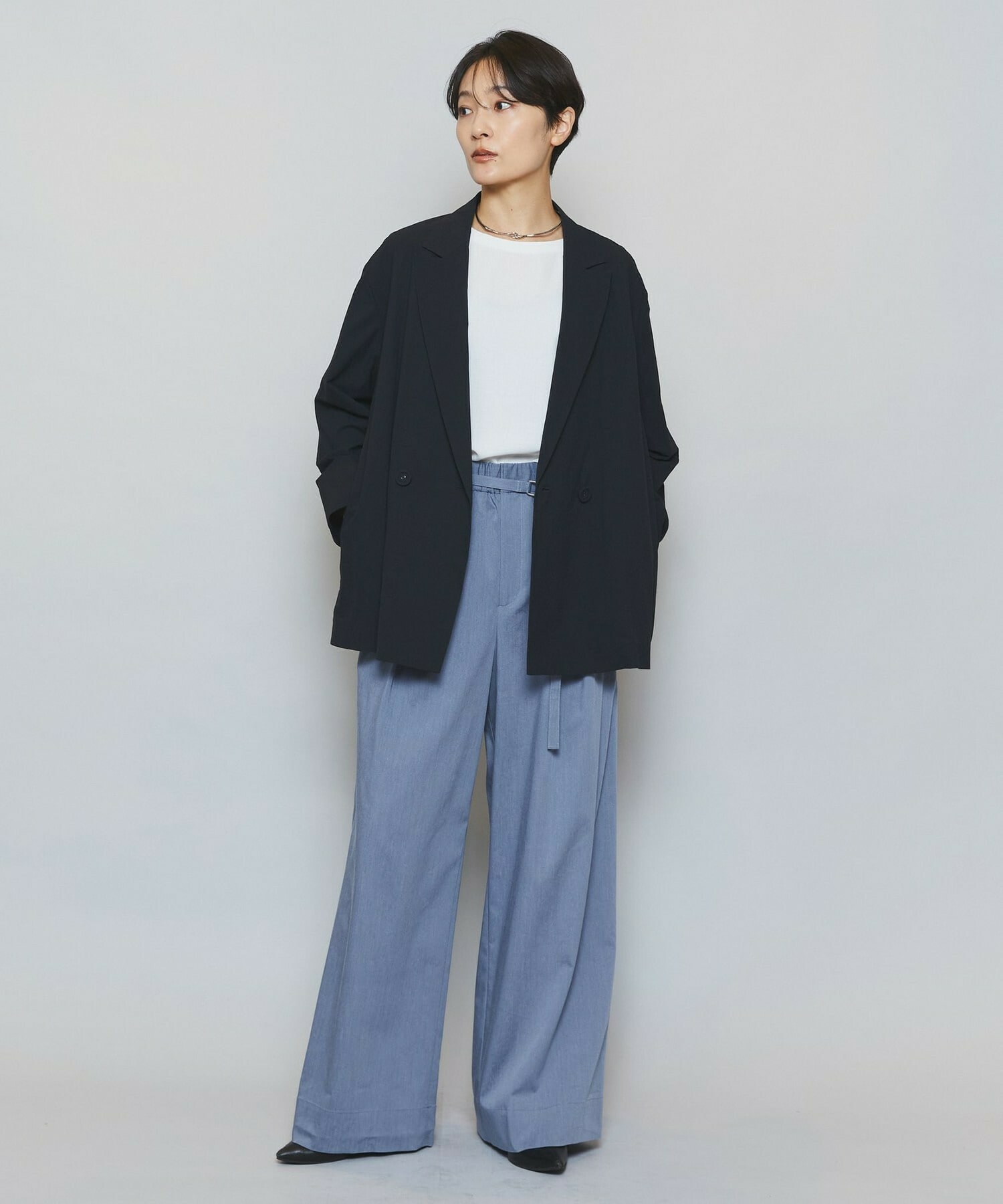 【MOGA】強撚2WAYプルオーバーブラウス 詳細画像 チャコールグレー 9