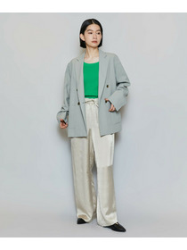 【MOGA】ポリエステルワッシャーダブルブレストボクシージャケット 詳細画像 ブラック 11