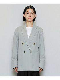 【MOGA】ポリエステルワッシャーダブルブレストボクシージャケット 詳細画像 ブラック 20