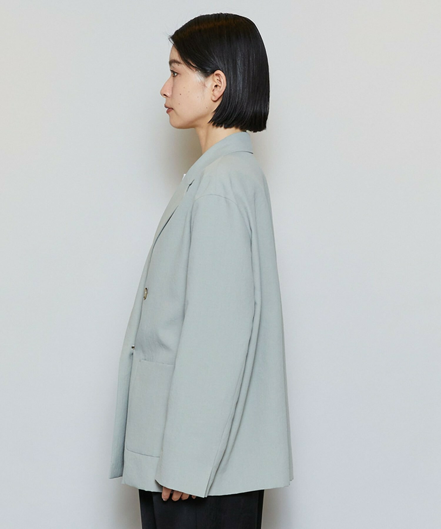 【MOGA】ポリエステルワッシャーダブルブレストボクシージャケット 詳細画像 ブラック 21