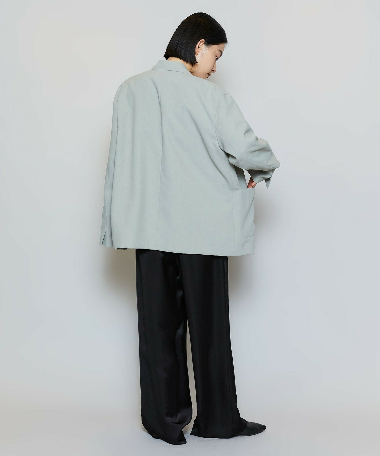 【MOGA】ポリエステルワッシャーダブルブレストボクシージャケット 詳細画像 ブラック 6