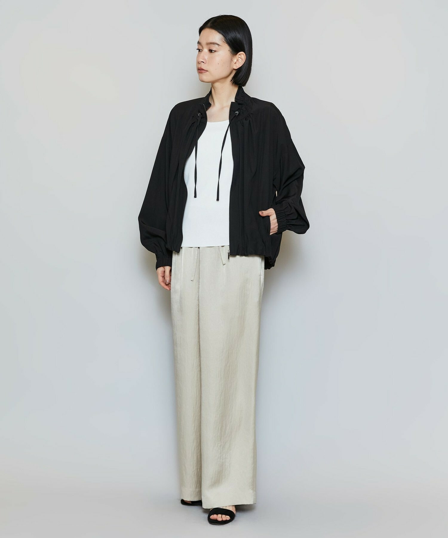 【MOGA】ビスナイロンツイルコクーンシルエットブルゾン 詳細画像 ブラック 10