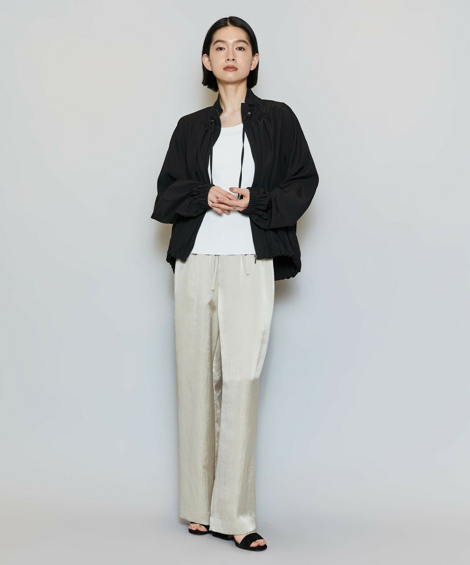 【MOGA】ビスナイロンツイルコクーンシルエットブルゾン 詳細画像 ブラック 11