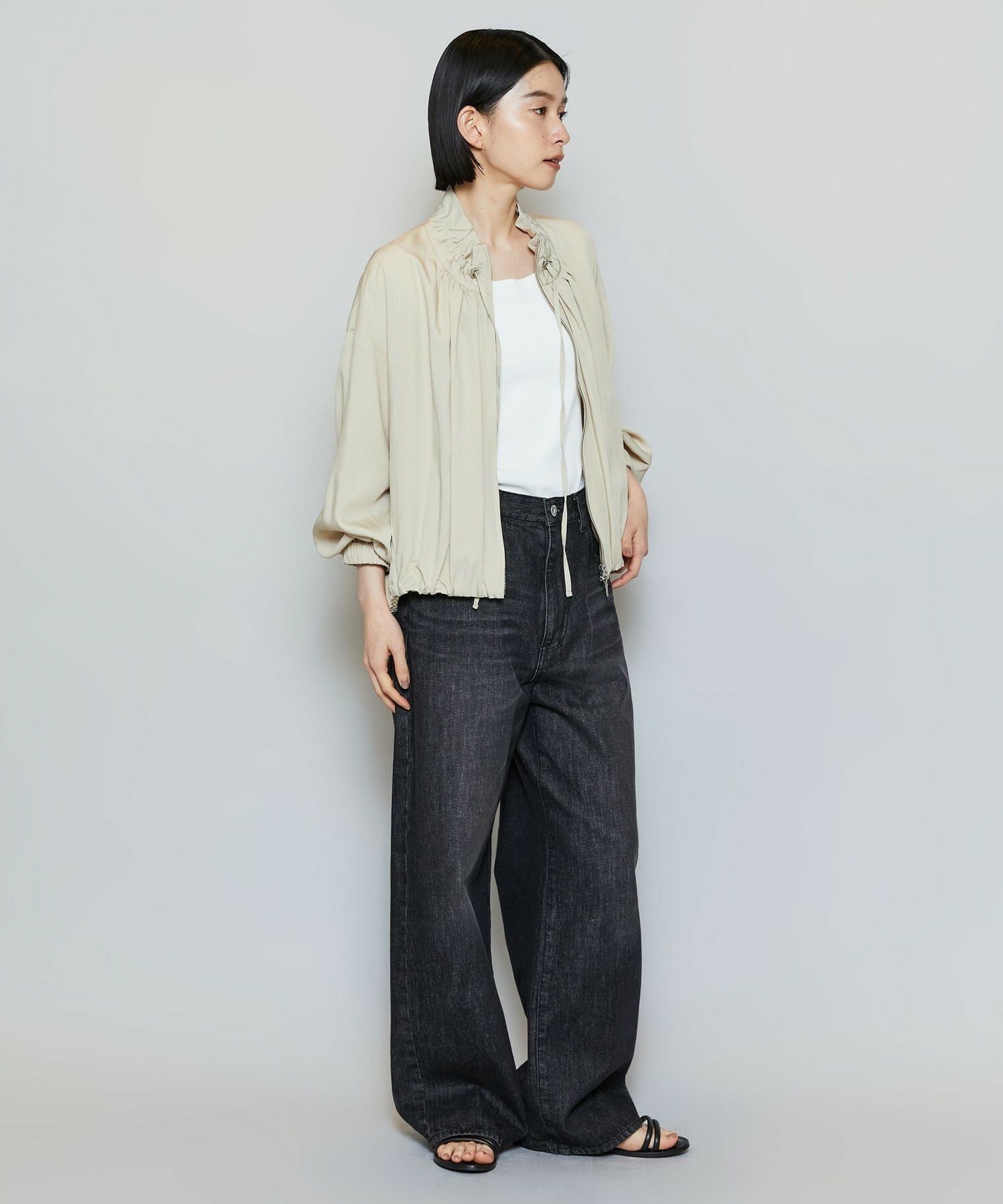 【MOGA】ビスナイロンツイルコクーンシルエットブルゾン 詳細画像 ブラック 17