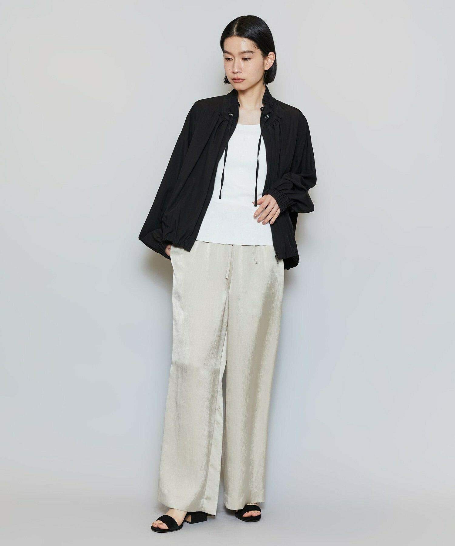 【MOGA】ビスナイロンツイルコクーンシルエットブルゾン 詳細画像 ブラック 3