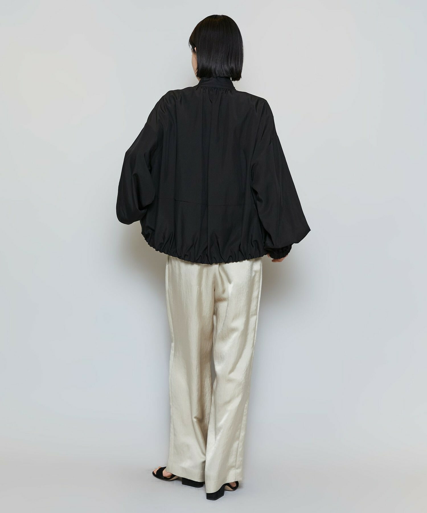 【MOGA】ビスナイロンツイルコクーンシルエットブルゾン 詳細画像 ブラック 7