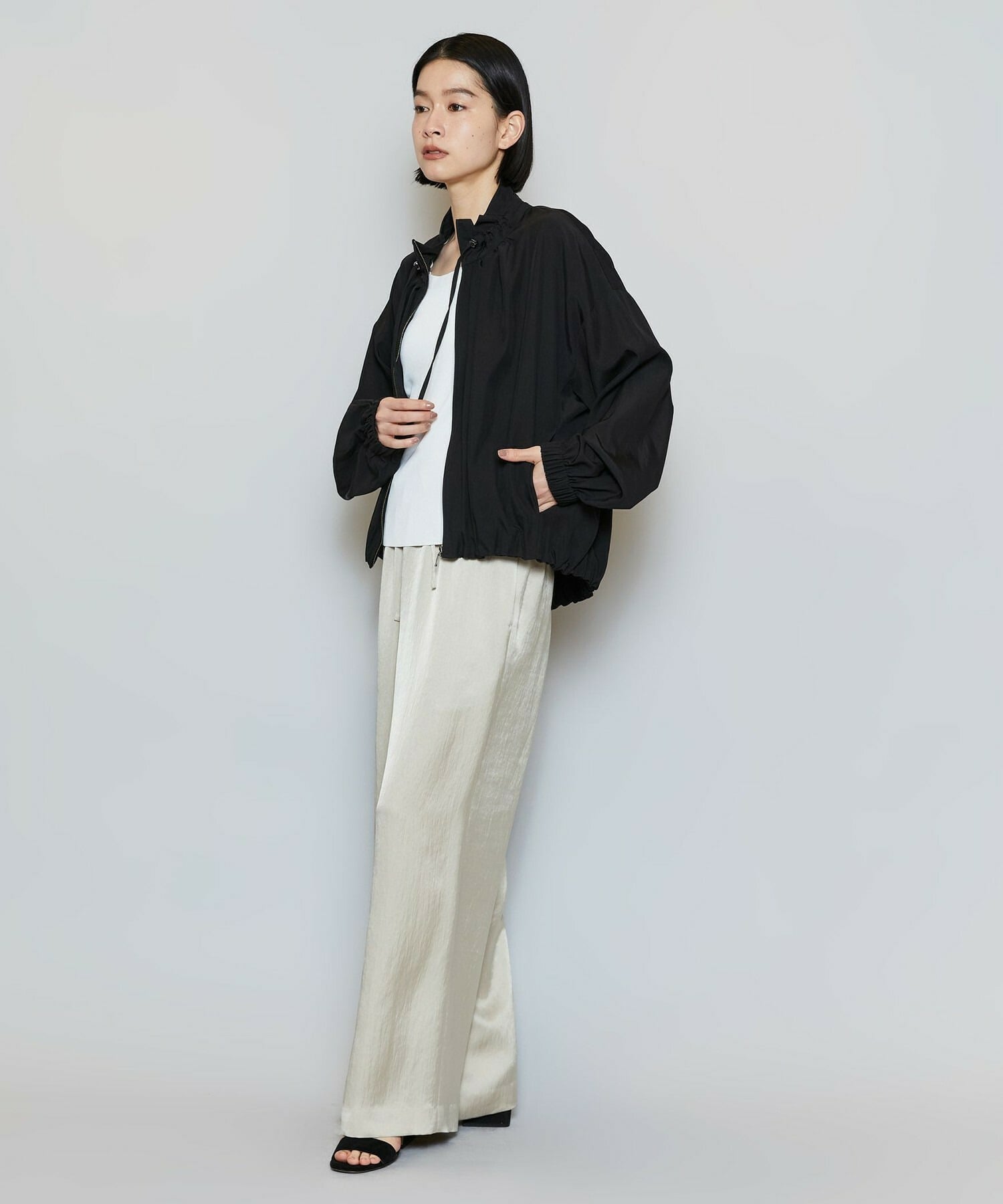 【MOGA】ビスナイロンツイルコクーンシルエットブルゾン 詳細画像 ブラック 9