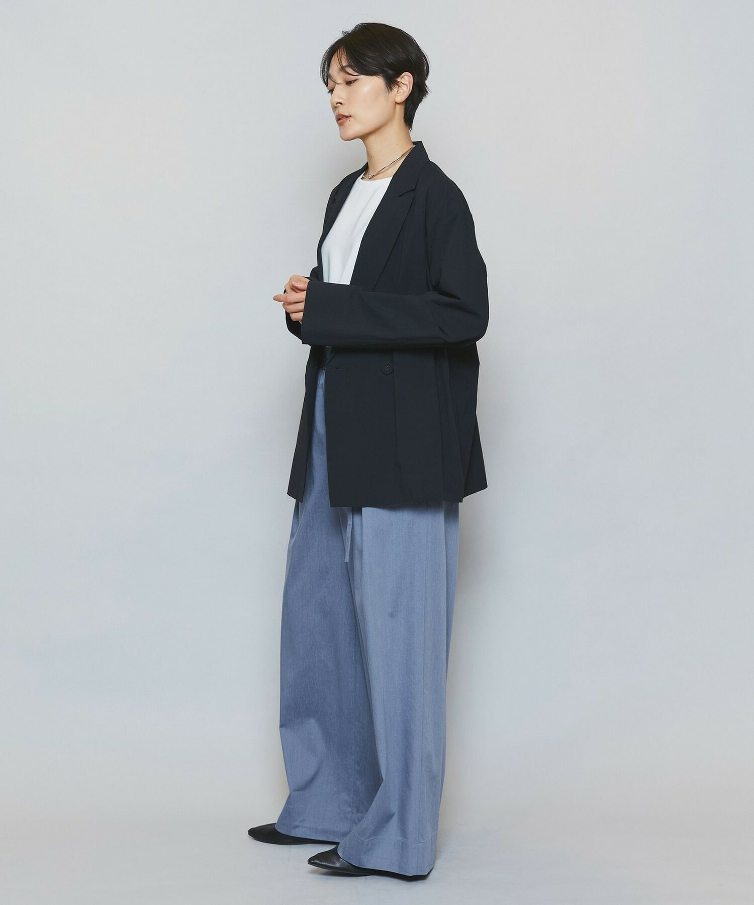 【MOGA】フルダルナイロンダブルブレストジャケット 詳細画像 ネイビー 9