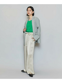 【MOGA】クレープサテンワイドパンツ 詳細画像 ブラック 4