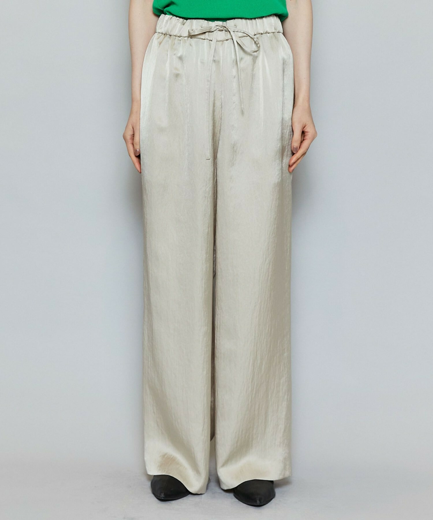 【MOGA】クレープサテンワイドパンツ 詳細画像 ブラック 19