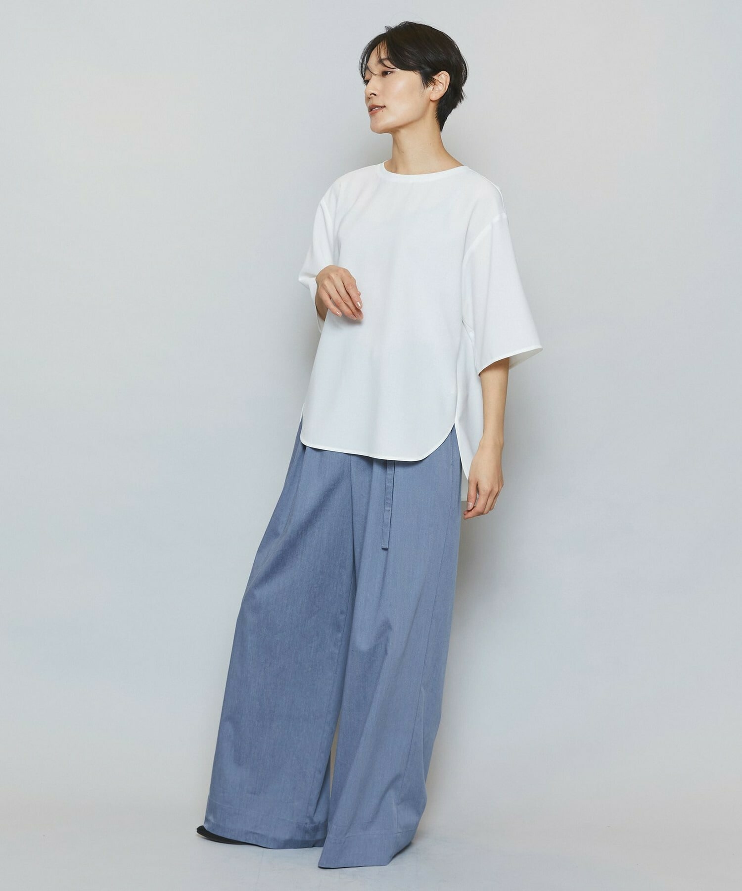 【MOGA】ドライリネンストレッチワイドパンツ 詳細画像 ブラック 18