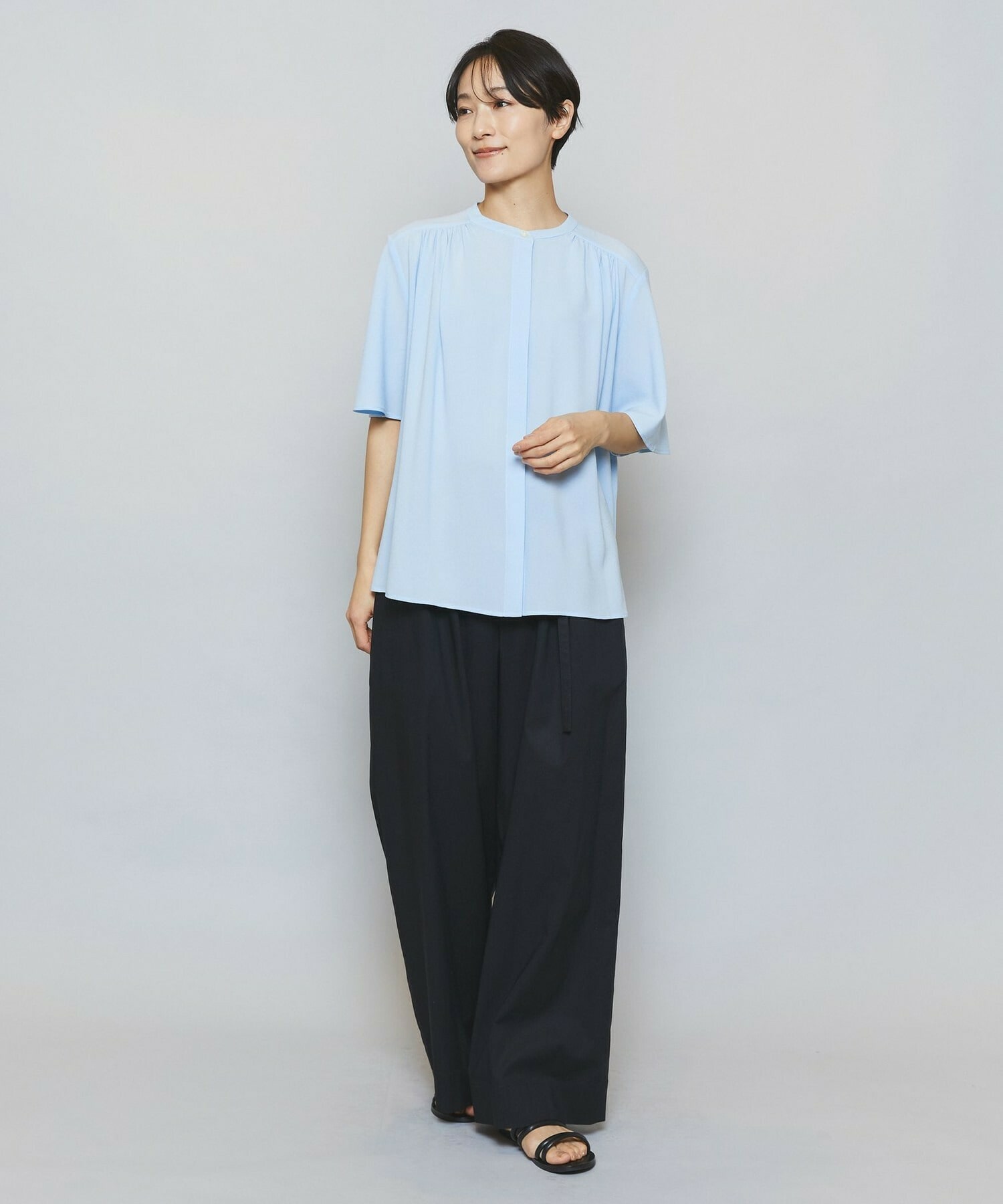 【MOGA】ドライリネンストレッチワイドパンツ 詳細画像 ブラック 6