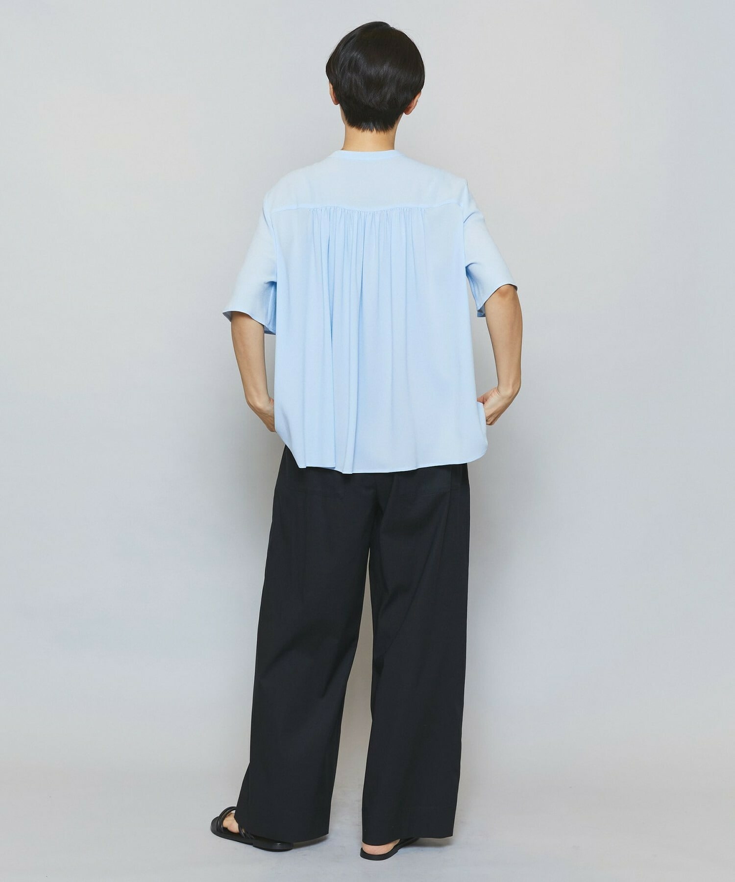 【MOGA】ドライリネンストレッチワイドパンツ 詳細画像 ブラック 8