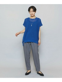 【MOGA】ソフトツイルストライプセンタープレステーパードパンツ 詳細画像 グレー系その他 15