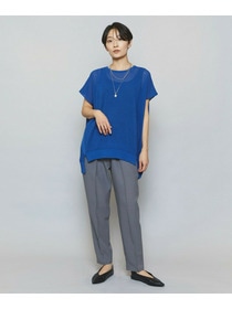 【MOGA】ソフトツイルストライプセンタープレステーパードパンツ 詳細画像 グレー系その他 16