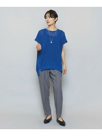 【MOGA】ソフトツイルストライプセンタープレステーパードパンツ 詳細画像 グレー系その他 2