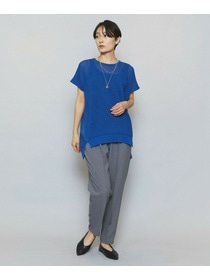 【MOGA】ソフトツイルストライプセンタープレステーパードパンツ 詳細画像 グレー系その他 5