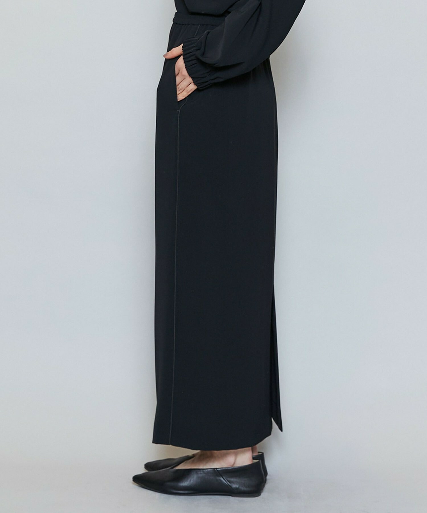 【MOGA】マカロンツイルストレートロングスカート 詳細画像 ベージュ 21