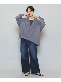 【MOGA】ハイゲージシアーラグランスリーブカーディガン 詳細画像 ブラック 13